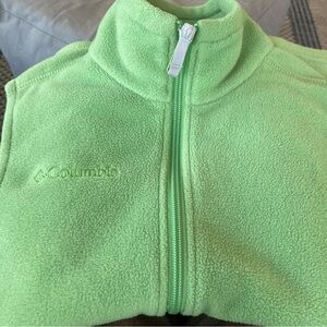 Columbia apple green fleece vest in youth size 10/12. LAST CALL